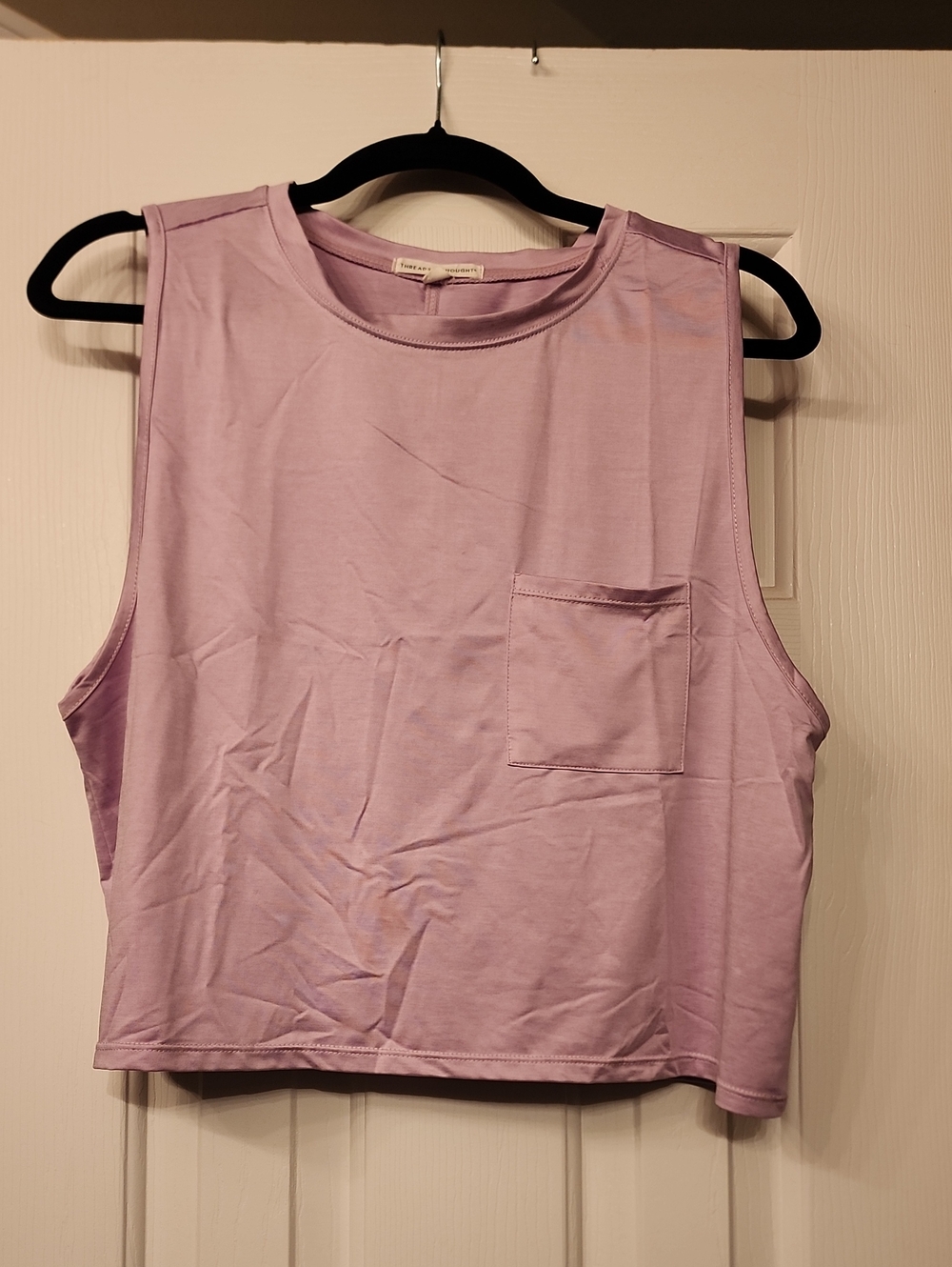 Threads 4 Thought Lavender Cropped Pocket Tank Top